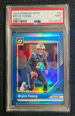 2024 Donruss Optic Bryce Young Aqua /299 PSA 9 MINT #26 Panthers 012/299