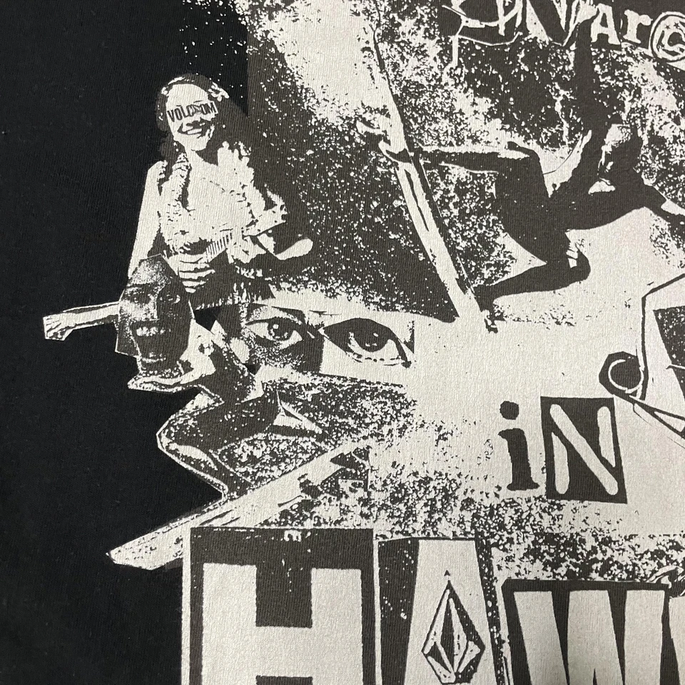 Volcom Shirt Mens XL Black Anarchy In Hawaii Graphic Tee Short Sleeve Surf Skate - Image 4 of 4