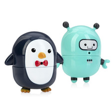 Silly Squirts Bath Toys, Easy to Clean Children'S Toy, Robot and Penguin, 2 Coun