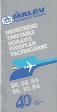 Malev Hungarian Airlines timetable 1986/03/30