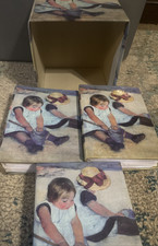 Vintage Mary Cassatt Photo Album with box holder beach scene holds 240 4x6 Pics