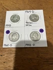 Washington Quarter Lot (4), Pre 65 90% Silver!