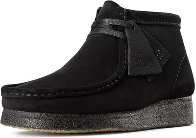 #ad Clarks Womens Wallabee Boot Ankle Chukka Shoes Black Suede NEW $160.00