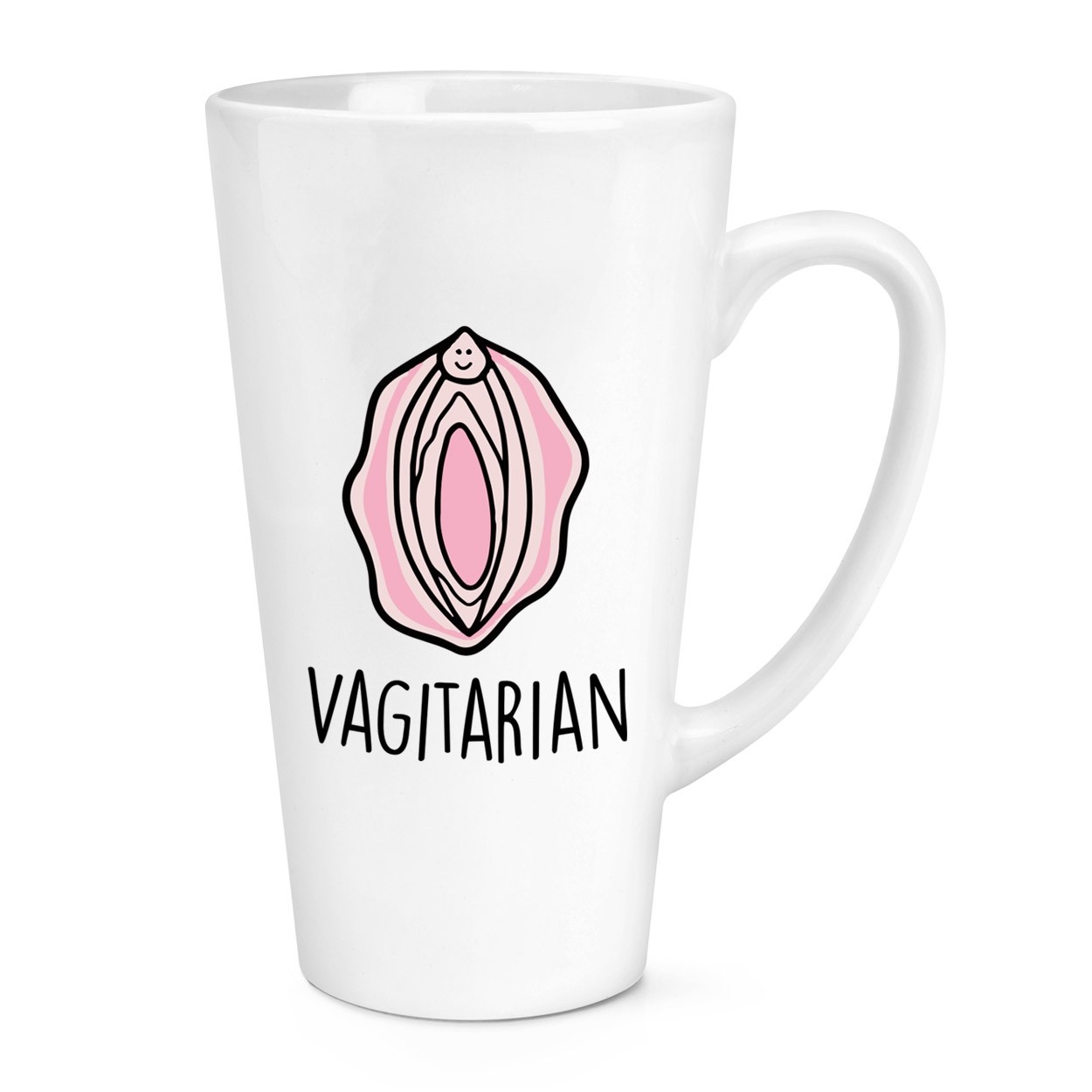 Vagitarian Cartoon Lesbian Gay Funny 17oz Large Latte Mug Cup Valentines Day