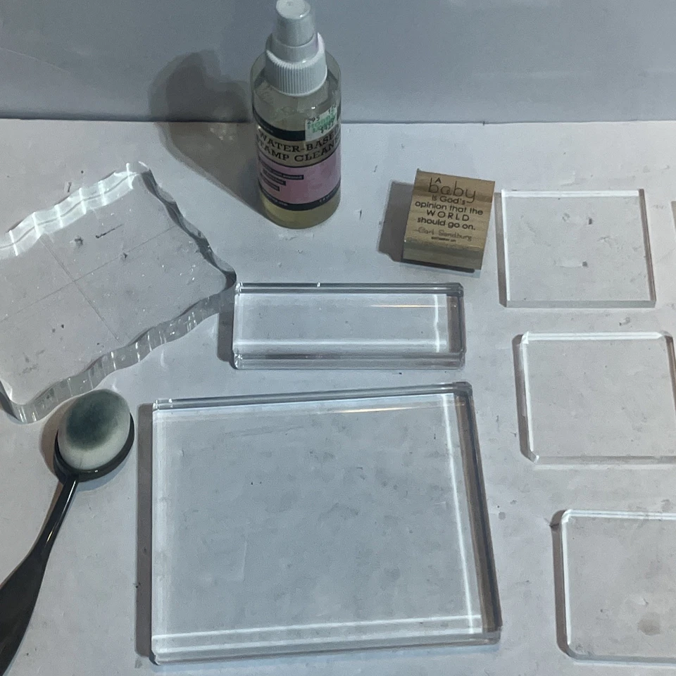 Lote de 9 tamaños de montaje estampación de bloques transparentes de goma Foto 3 de 4