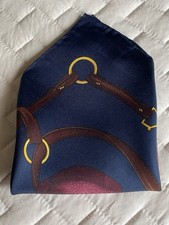 POLO Ralph Lauren ITALY SILK HANDMADE POCKET SQUARE 18" HANKY ICONIC POLO MOTIF