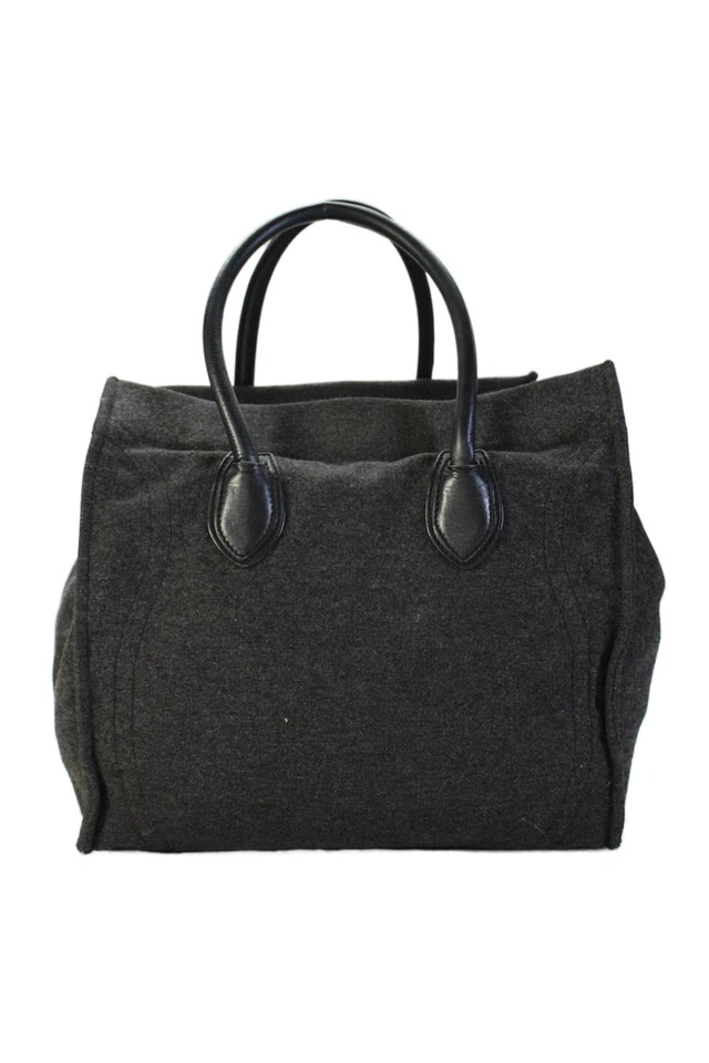 Bolso de Mano Celine Mujer Doble Asa Lana Equipaje Fantasma Gris Negro Foto 3 de 4