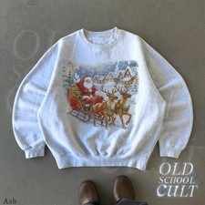 Santa Graphic Sweatshirt 90S Christmas Rustic Holiday Cozy Winter Men  Women