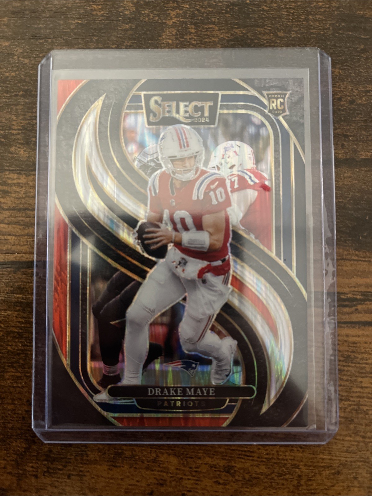 2024 Panini Select - Premier Level Drake Maye #113 Black & Red Shock Prizm (RC)