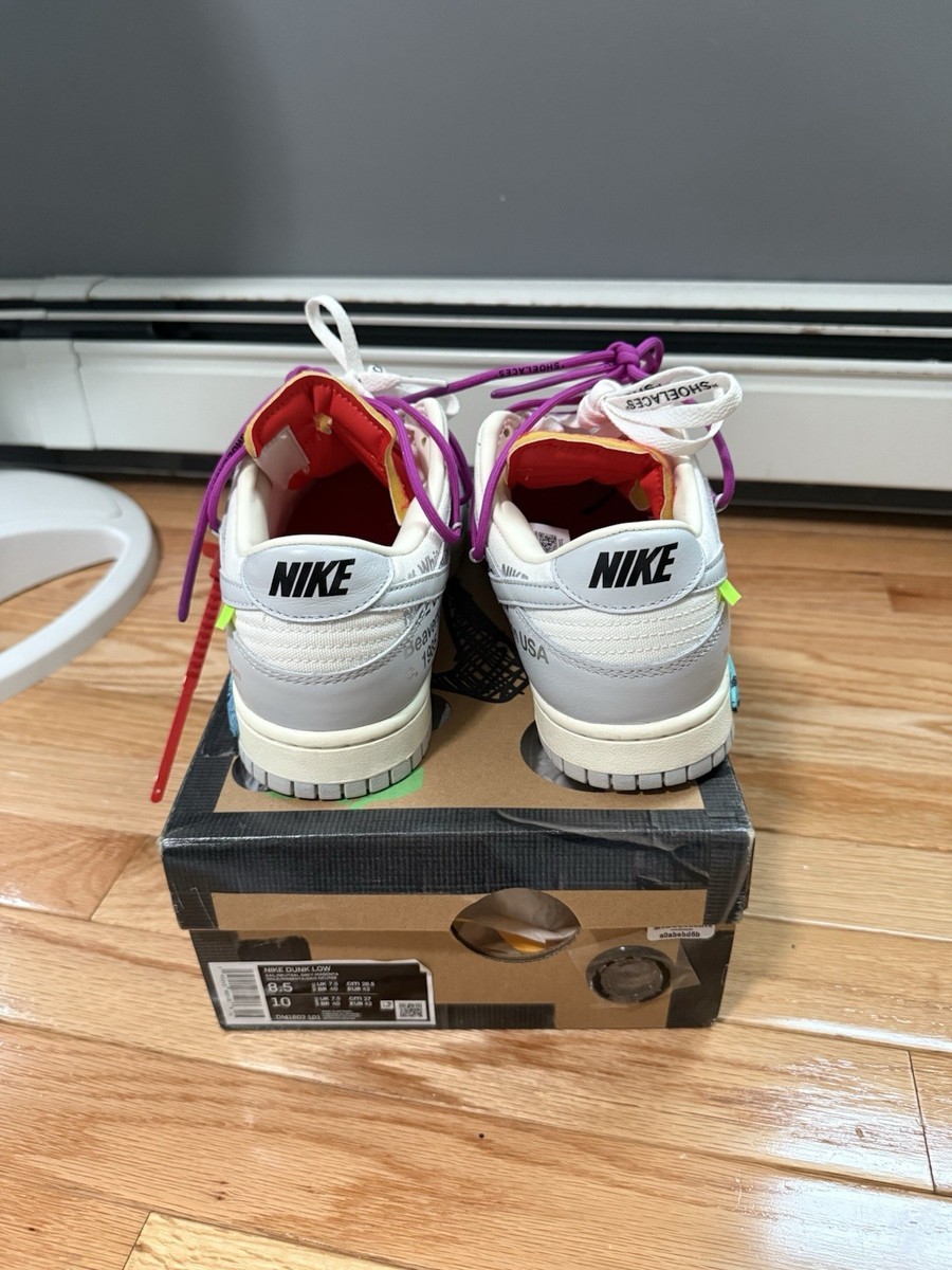 Off-White X Nike Dunk Low 'Lot 45 of 50' Men's Size 8.5 | eBay