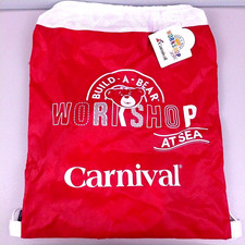 Build-a-Bear Workshop at Sea Carnival Red White Cinch Bag Drawstring 13"x17"