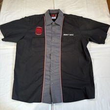Official Mac Tools Men's Black/Gray/Red Garage Shirt Embroided Front/Back XL