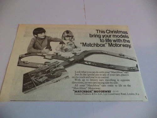 Original matchbox car cars Toy advert advertising 1970s motorway  lesney