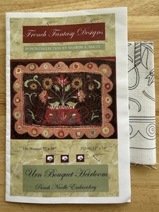 French Fantasy Designs Punch Needle Embroidery Pattern URN BOQUET HEIRLOOM