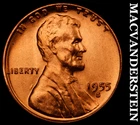 1955-S Lincoln Wheat Cent- Red Choice Gem Brilliant Uncirculated Luster #i5332