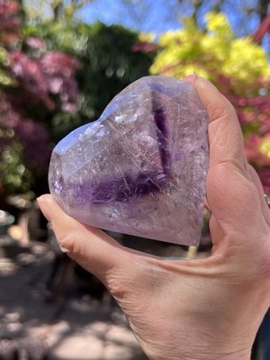 Amethyst Phantom Kristall Herz Regenbogen AAA+ Ruhe / Intuition 242g 3