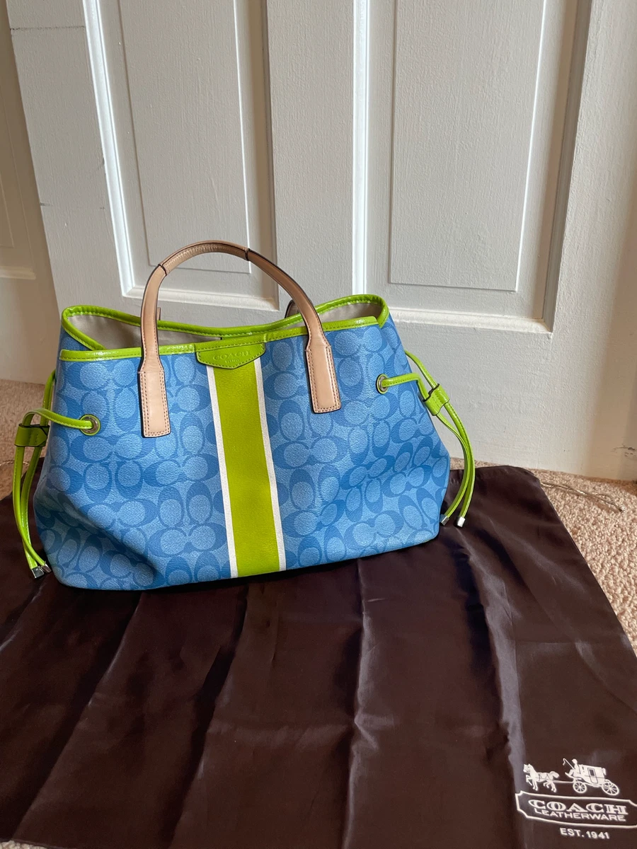 バッグ COACH Signature Striped Tote Bag Green Coach Tote Striped Bags & Handbags for Women for sale | eBay
