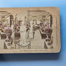Exhibition Paris Stereoview C1878 Real Photo France Italy Sculpture & Pottery