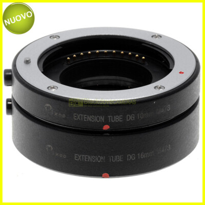 Pixco Kit 2 Macro Closeup Rings 10mm. 16mm. Autofocus for micro 4/3. Extender.