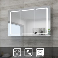 Led Spiegelschrank 3TüRig 105X65X13 Badezimmerspiegel Badschrank Mit Beleuchtung