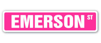 EMERSON Street Sign Childrens Name Room Metal Sign Decal