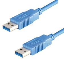 5m USB 3.0 Kabel Typ A Stecker auf A Stecker Anschlusskabel Datenkabel rund blau