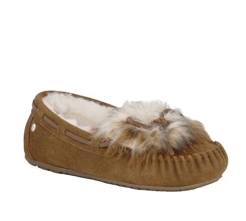EMU Ridge Australia Men\'s 9 Shearling Moccasin Slippers Brown Suede Fleece Lined Emu Australia Ridge Shearling Lined Men main image 2