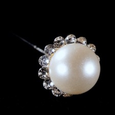 18-PACK BRIDAL CRYSTAL RHINESTONE  PEARL BOUQUET PICKS PINS