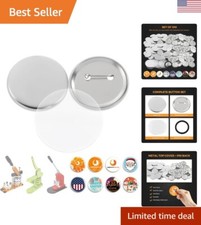 Complete Set of Metal Button Parts - 100 Sets - 37mm Diameter - DIY Pin Maker