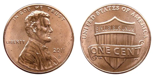 Photo of a 2011-D Lincoln Shield Cent from an eBay listing that sold on Jul 21, 2026