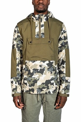Men's Triple Five Soul Hooded Olive Camo Vessel Jacket Size XL