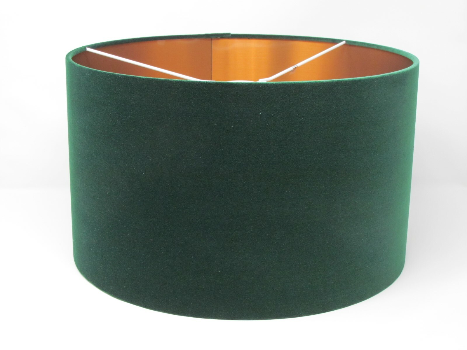 Lampshade Forest Green Velvet Brushed Copper Drum Light Shade Choice of