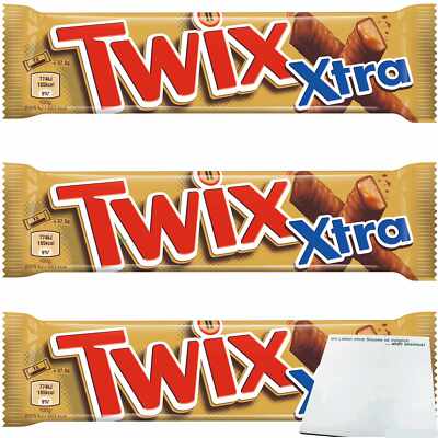 Twix Xtra Schokoladen-Riegel Doppelriegel 3er Pack 6x37,5g Riegel usy Block