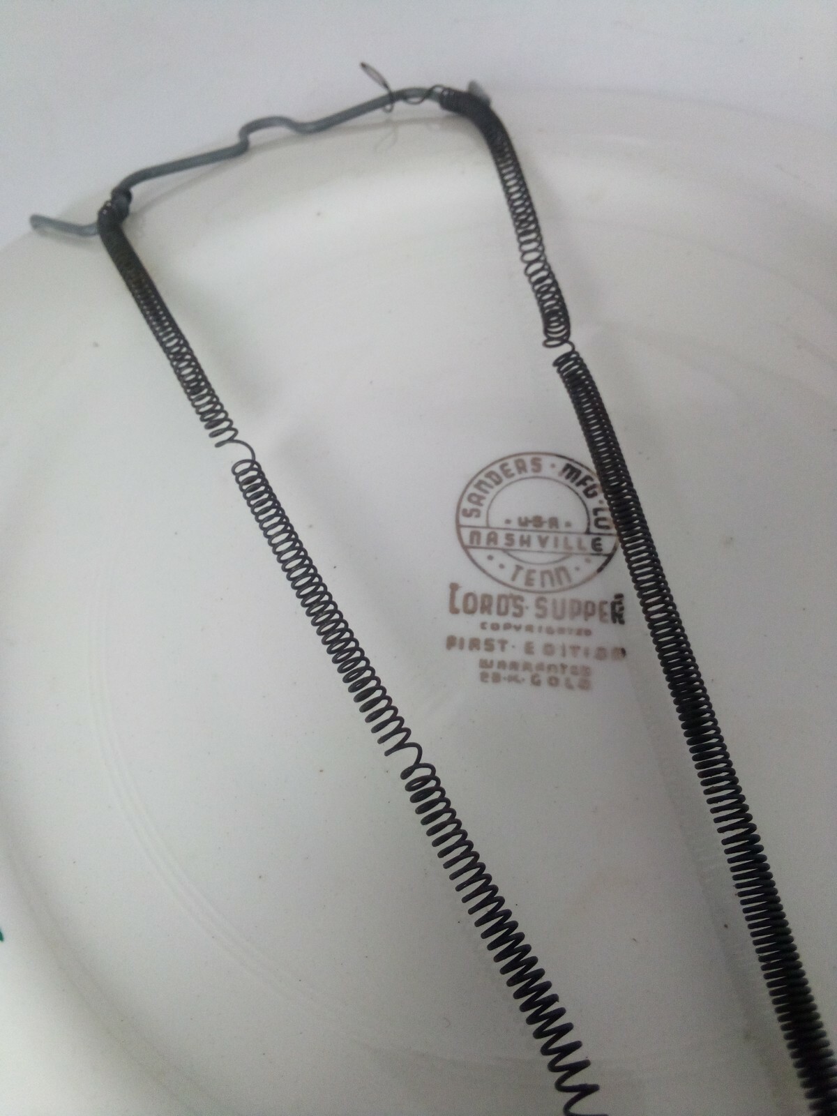 Sanders Mfg Co Nashville Lords Supper Dinner Plate 1st Edition 23K Gold