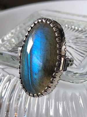HSN Rarities by Carol Brodie Labradorite Garnet Sterling Silver Ring Size 