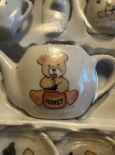 Porcelain Teddy Bear Tea Set 11 Pieces Vintage