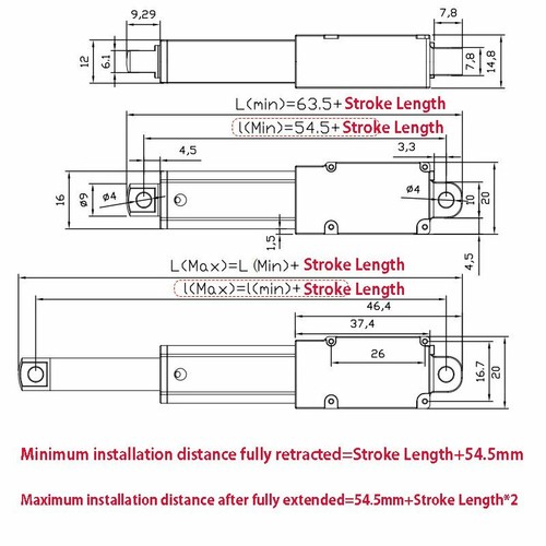 Attuatore lineare 100 mm 12 V mini azionamento lineare motore lineare elettrico 30 mm/s - Foto 6 di 15
