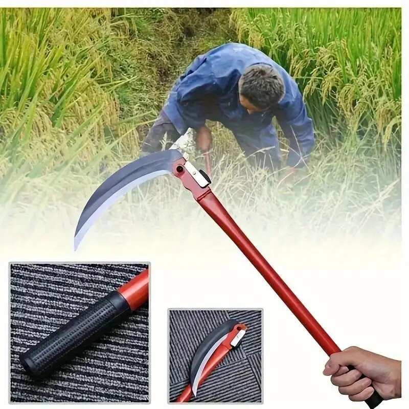 Farm Yard Hand Tool 16" Folding Sickle Scythe - Steel Mowing Cutter For Grass, Farm, Garden, Yard Folding Kama - Foto 12