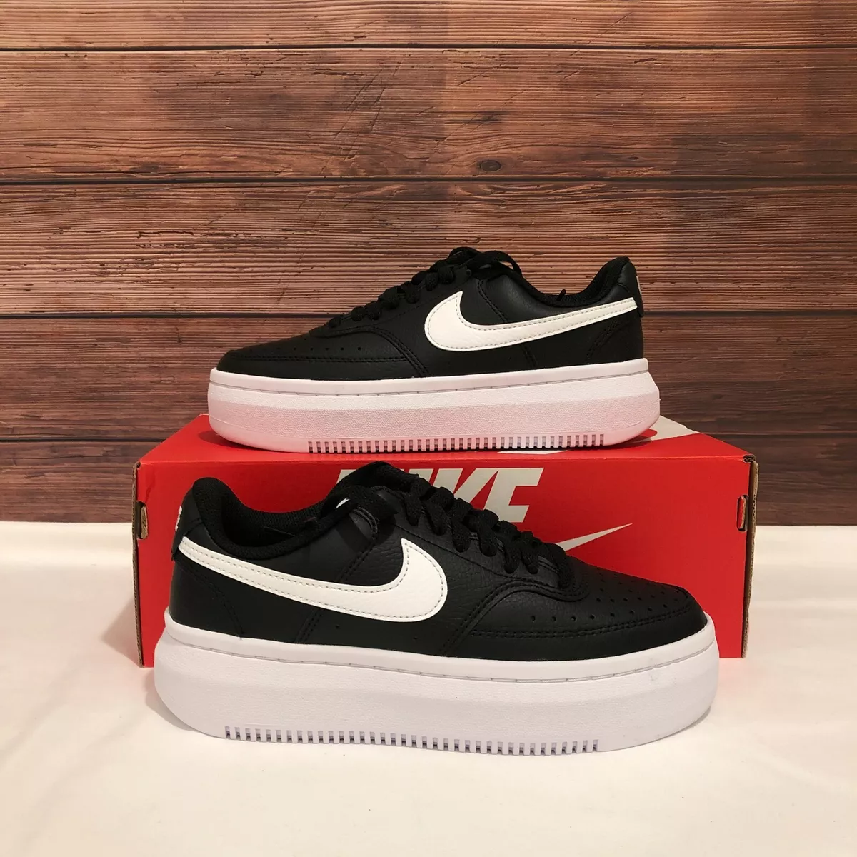 Nike Court Vision Alta Women's Black White Athletic Sneakers