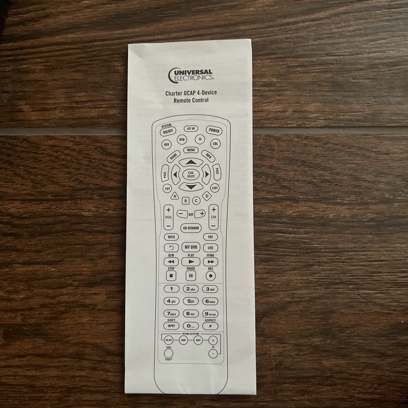 Universal Electronics Charter OCAP 4 Device Remote Control Manual
