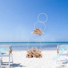 Wedding Backdrop Stand Circle and Square , Detachable 4 Tier Pillar Flower Stand