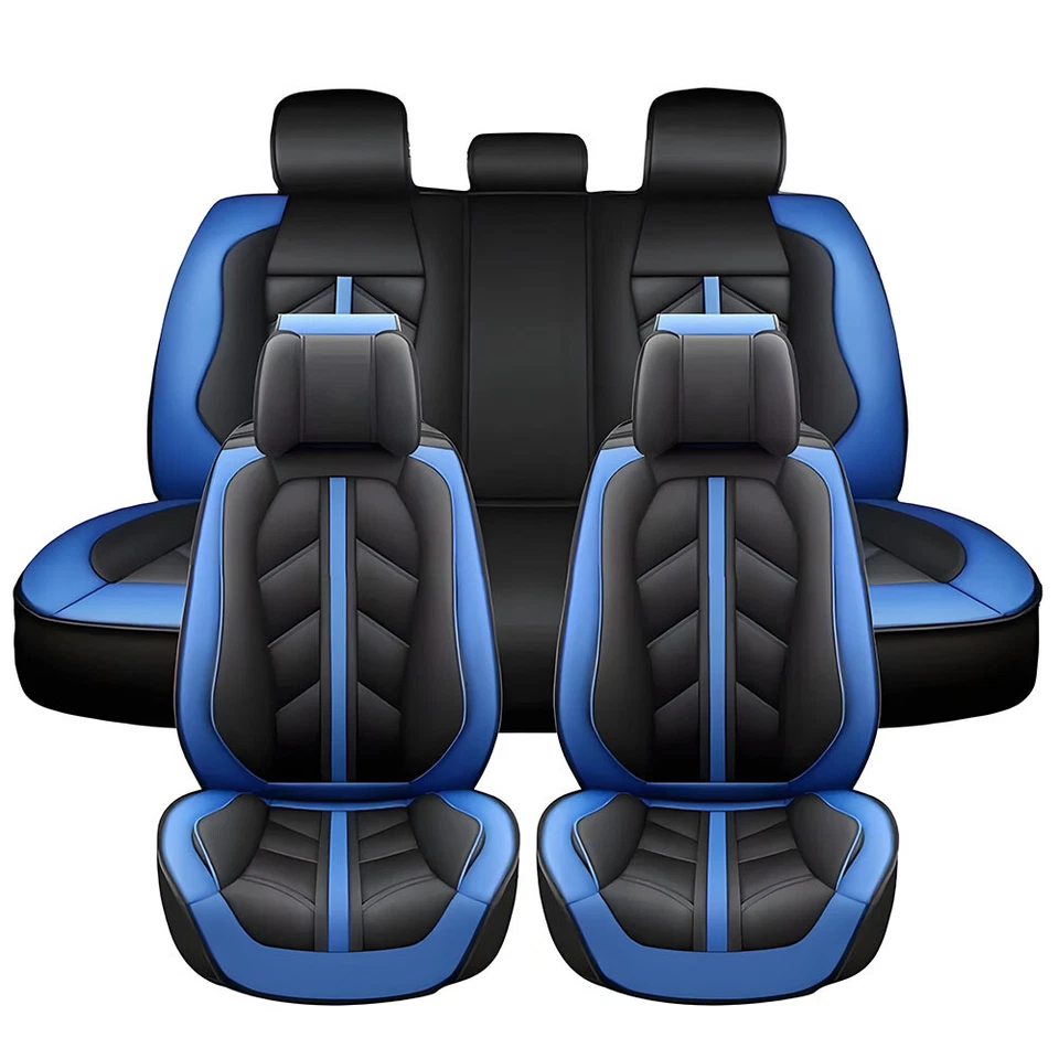 For Chevrolet Car Seat Cover Full Set 5Seat Leather Front Rear Protector Cushion - Image 2 of 4