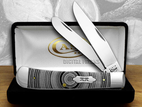 Case xx Trapper Knife Tree Rings White Delrin 1/500 Stainless Pocket Knife ###3 - Picture 1 of 4