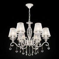 Maytoni Grace Kronleuchter, HäNgeleuchte 6X E14 Weiss, Gold Organza