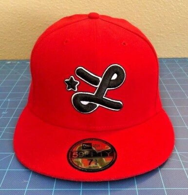 LRG Lifted Research Group Red New Era Fitted Baseball Hat Sz 7 3/8 - SAMPLE