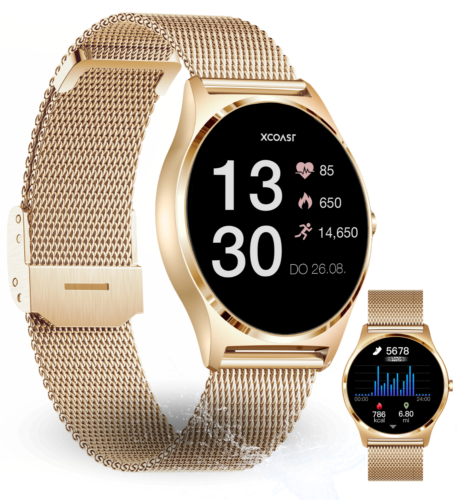 XCOAST JOLI Smartwatch, Fitness Tracker für Damen, Blutdruck, Puls, 1,3“ - Bild 1 von 8