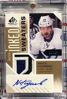 2016-17 SP GAME USED NIKITA KUCHEROV, #IS-NK, AUTO, 3 COLOR JERSEY SERIAL #18/25