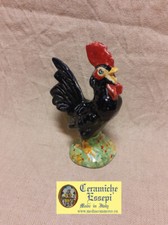 GALLETTO ceramica gallo nero - pottery black cok - coq noir - schwarzer Hahn 