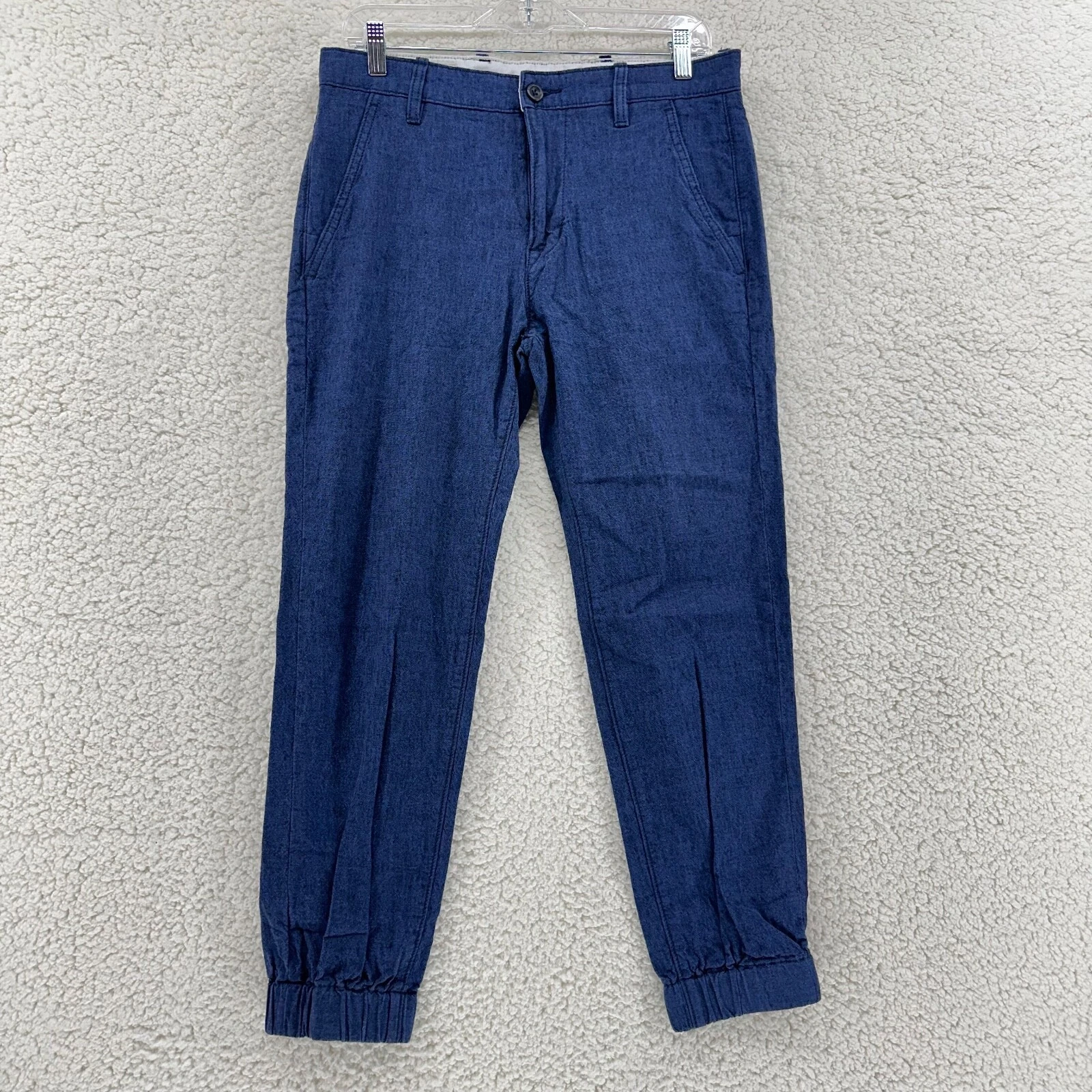 Levis Flat Front Slim Fit Joggers Navy Blue 30 x 30 Woven Pockets Nice Casual