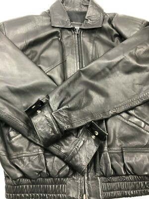 DOMINI PELLE Black Leather Medium Leather Coat